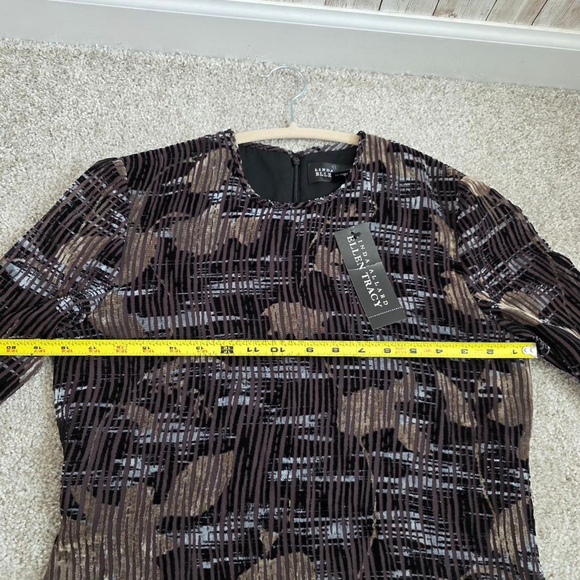 NWT $425 Linda Allard for Ellen Tracy Brown/Black Dress 100% Rayon Size 6 - Picture 8 of 8